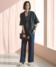 【UNFILO DENIM】撥水ストレッチ ワイドストレートデニム
