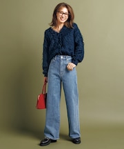 【UNFILO DENIM】撥水ストレッチ ワイドストレートデニム