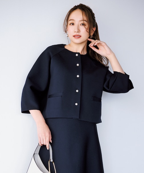 BEAUTY FORM KNIT パールボタン カーディガン