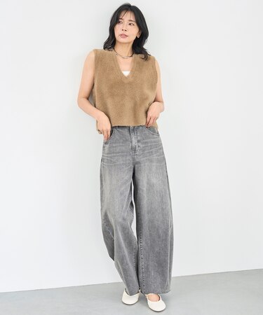 【UNFILO DENIM】撥水ストレッチ バレルレッグデニム