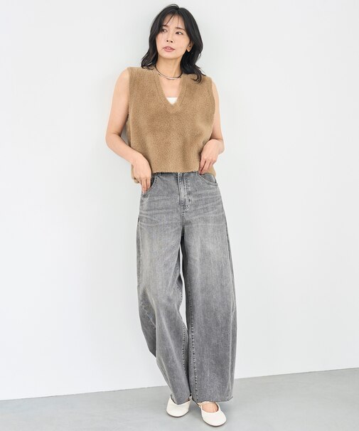 【UNFILO DENIM】撥水ストレッチ バレルレッグデニム