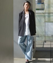 【UNFILO DENIM/新色追加】撥水ストレッチ ルーズワイドデニム