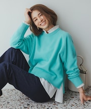 カシミヤブレンド クルーネックニット