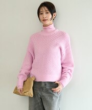 ふわふわニット メッシュプルオーバー