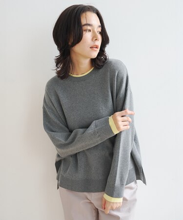 【近藤千尋コラボ】スウェットライクニット アソートクルーネック