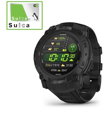 GARMIN　Instinct 3 AMOLED(インスティンクト スリー アモレッド)50mm Tactical GPSスマートウォッチ(Suica対応) Black 0100302080