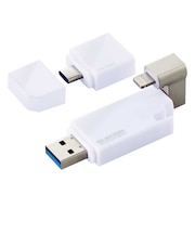エレコム LightningUSBメモリ USB3.2(Gen1) USB3.0対応 64GB Type-C変換アダプタ付 ホワイト MFLGU3B064GWH