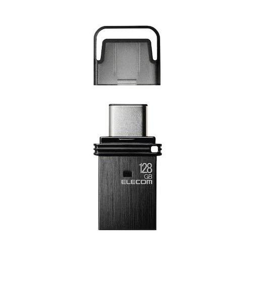 エレコム　USBメモリ 128GB USB3.2(Gen1)/3.1(Gen1)/3.0/2.0 2in1 キャップ式 ブラック MFCAU32128GBK