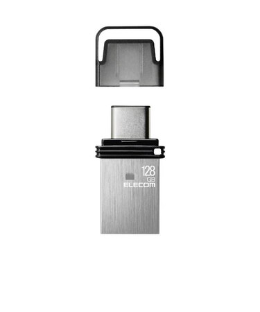 エレコム　USBメモリ 128GB USB3.2(Gen1)/3.1(Gen1)/3.0/2.0 2in1 シルバー MFCAU32128GSV