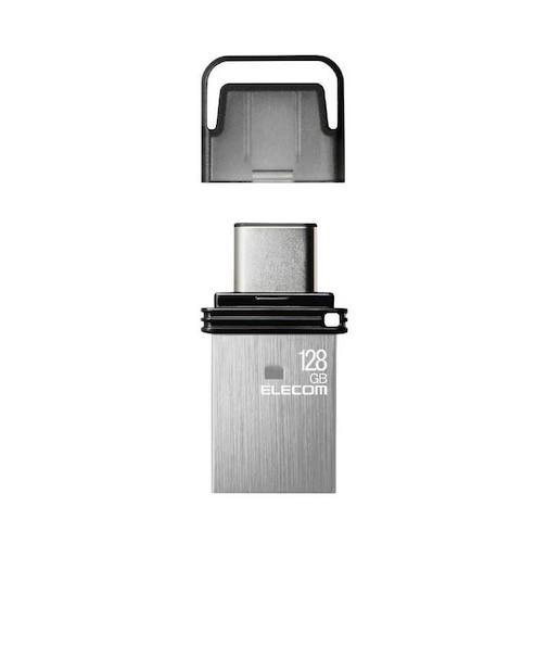 エレコム　USBメモリ 128GB USB3.2(Gen1)/3.1(Gen1)/3.0/2.0 2in1 シルバー MFCAU32128GSV