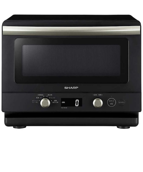 シャープ　電子レンジ 18L フラット らくチン１品 ヘルツフリー ブラック RETD186B