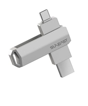 SUNEAST　外付けSSD スティック型 Revolve R5 シリーズ 512GB USB 3.2(Gen 2)USB Type C/USB-A両対応 回転式カバー シルバー ［ポータブル型］ SE-PS0512G2LO1SF