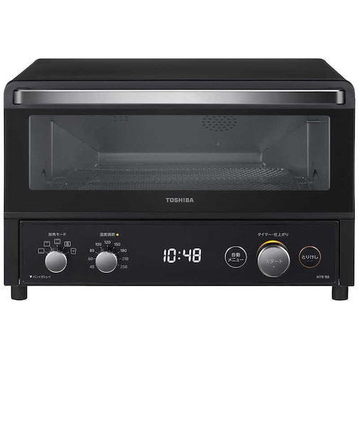 東芝　コンベクションオーブントースター 自動メニュー 1300W/食パン4枚 ブラック HTRR8K