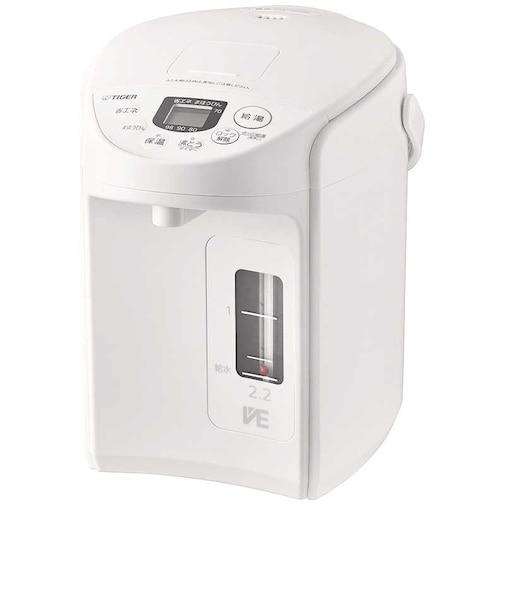 タイガー　電気ポット とく子さん 2.2L VE電気まほうびん クールホワイト PIQG220