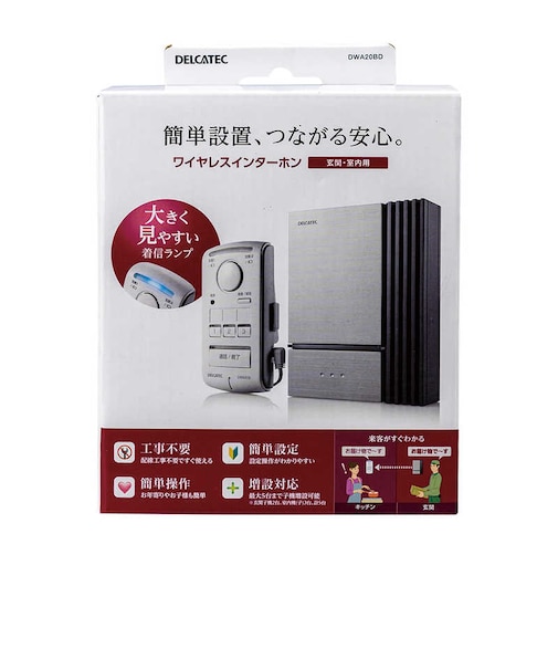 デルカテック　ワイヤレスインターホン玄関子機セット DWA20BD