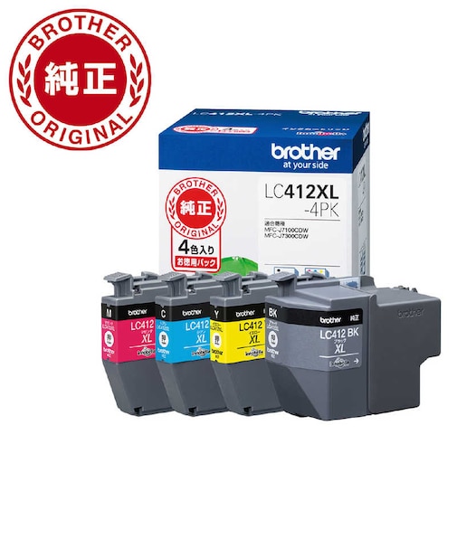 ブラザー　純正 大容量インクカートリッジ 4色入りパック LC412XL4PK