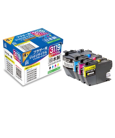 ジット　互換リサイクルインクカートリッジ ブラザー LC3119-4PK 4色 JIT-B31194P