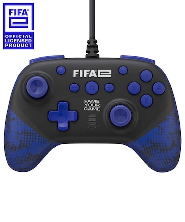 サイバーガジェット　(FIFAe公式ライセンス商品)FIFAeワイヤードコントローラー ブラック FIFAE-NSGYCWC-BK［SWITCH用/PC用］ FIFAE-NSGYCWC-BK FIFAeWｺﾝﾄﾛｰﾗｰBK