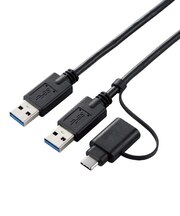 エレコム　USB-C＋USB-A ⇔ USB-Aケーブル [転送 /1.5m /USB3.0] ブラック UCTV6BK