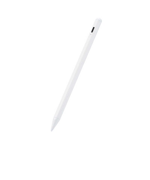 エレコム　タッチペン スタイラスペン 充電式 USB TypeC 充電 誤作動防止 磁気吸着 樹脂(POM)ペン先 D型 ペン先交換可(ペン先2個付属) ホワイト PTPACSTAP05XWH