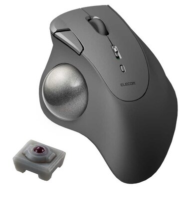 エレコム　マウス トラックボール IST 人工ルビーモデル [IR LED /無線(ワイヤレス) /5ボタン /Bluetooth] ブラック MIT10BRBK