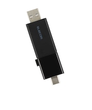 エレコム USBメモリ 64GB USB3.2 Gen1 USB Type-C / USB-A 両対応 スライド式 高速データ転送 セキュリティソフト使用可 ブラック MFWSAU3064GBK