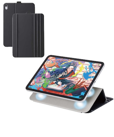 エレコム　iPad ケース 11インチ ( A16 ) / 10.9インチ 第10世代 マグネット着脱フラップ カバー 7段階スタンド オートスリープ機能 TBA25RWVDBK