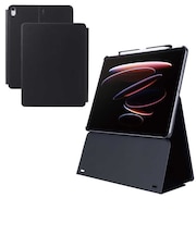 エレコム　iPad Air ケース 13インチ ( M3 / M2 ) 高さ調整フラップ カバー スタンド オートスリープ機能 TBA25XWVH2BK