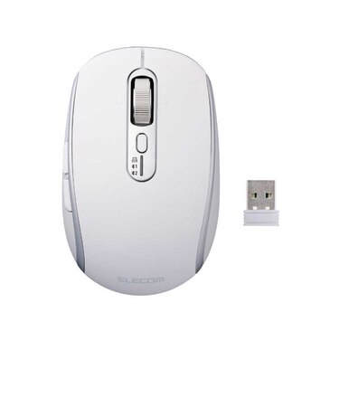 エレコム　マウス/Precisionist/無線2.4GHz/Bluetooth/マルチペアリング/充電式/Mサイズ/静音/チルトホイール付/ホワイト MPN10MBMSWH