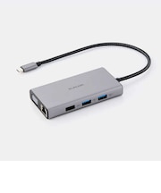 エレコム ドッキングステーション 10-in-1 USB-C ハブ PD 100W HDMI 4K/30Hz VGA 1080p USB-A×3 LAN SD/microSD アルミ筐体 シルバー DST101BPSV
