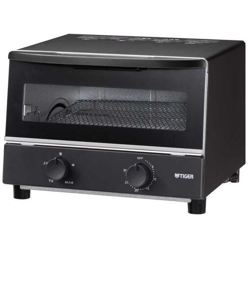 タイガー　オーブントースター やきたて 火力5段階切り替え 1000W/食パン2枚 マットブラック  KAKG102
