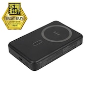 OWLTECH　モバイルバッテリー 10000mAh 準固体電池採用 マグネット式ワイヤレス充電 スマホリング搭載 USB Type-C入出力 ［USB Power Delivery対応 / 1ポート］ ブラック OWLLPB10025MGBK