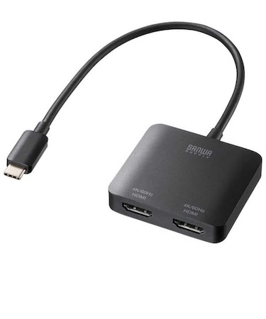 サンワサプライ　USB Type C-HDMI変換アダプタ(2ポート/4K対応) ADALCMST2HD2
