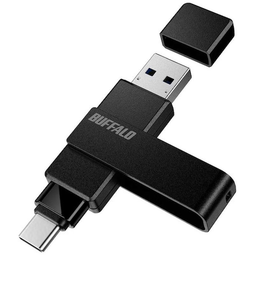 BUFFALO　USB3.2(Gen1)対応 Type-AC両対応 回転式USBメモリー ［256GB / USB TypeA＋USB TypeC / USB3.2 / 回転式］ RUF3ACR256GBC