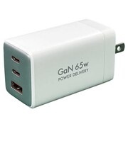 オズマ　PowerDelivery65W出力 AC-USB充電器 3Port(C＊2＆A) ホワイト ［3ポート /USB Power Delivery対応］ ACUC265PQGWH