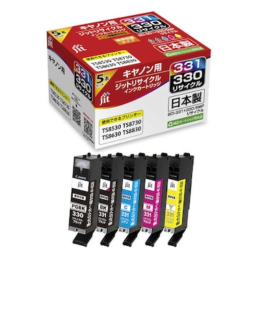 ジット　キヤノン：BCI-331＋330/5MP 対応 リサイクルインクカートリッジ JIT-C3303315P