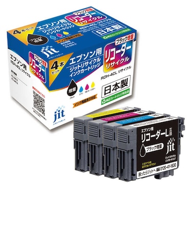 ジット　リサイクルインク カートリッジ エプソン RDH-4CL(リコーダー) 対応 黒のみ増量 JITERDHBL4P