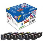 ジット　(リサイクル)［エプソン：IC6CL80L(6色 ブラック・シアン・マゼンタ・イエロー・ライトシアン・ライトマゼンタ)対応］ リサイクルインクカートリッジ JITAE80L6P