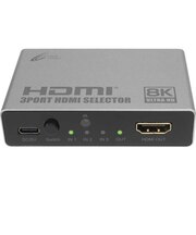 サイバーガジェット　PS5/SWITCH用HDMIセレクター8K 3in1 シルバー CY-NSP5HS8K-SL［PS5/SWITCH］ PS5HDMIｾﾚｸﾀｰ8K