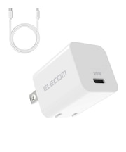 エレコム　LightningAC充電器/20W/USB-C1ポート/USB-C-Lightningケーブル付属/1.5m/ホワイト MPAACLP04WH