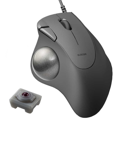エレコム　マウス トラックボール IST 人工ルビーモデル [IR LED /有線 /5ボタン /USB] ブラック MIT10URBK
