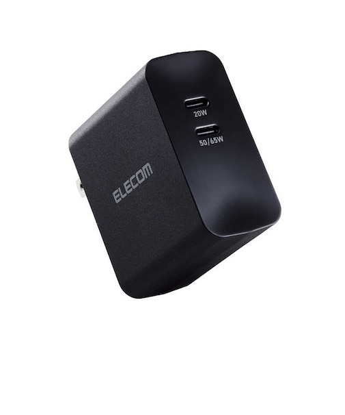エレコム　ノートパソコン 充電器 PD 65W ブラック[2ポート /USB Power Delivery対応] ACDCPD4570BK