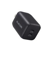エレコム USB Type-C 充電器 PD PPS対応 合計出力 65W Type C ×2 折りたたみプラグ 小型 軽量 ブラック MPAACCP4365BK