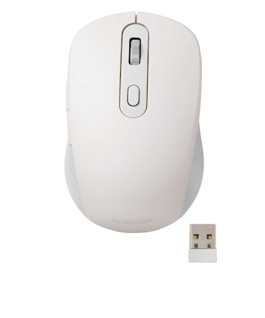 エレコム　マウス Bluetooth/ 無線 静音 6ボタン ファンクションボタン搭載 充電式 2台マルチペアリング OSMOD ホワイト MMY35MBSXWH