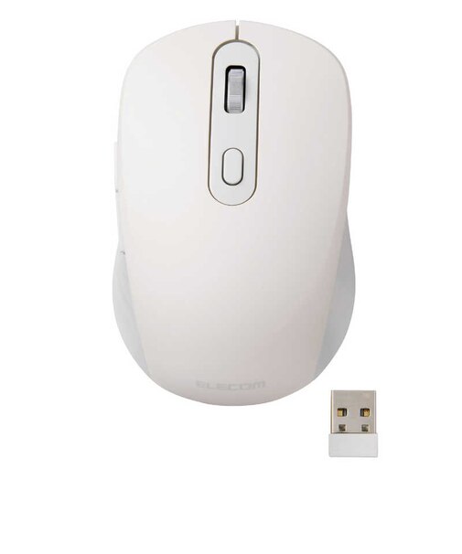 エレコム　マウス Bluetooth/ 無線 静音 6ボタン ファンクションボタン搭載 充電式 2台マルチペアリング OSMOD ホワイト MMY35MBSXWH