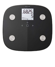エレコム　体重計 体組成計 ( 内臓脂肪レベル / BMI / 体脂肪率 / 骨格筋率 / 骨量 / 基礎代謝 / 体重 など 8項目測定 ) 乗るだけ自動認識 ヘルスメーター ECLEAR ブラック CAFS010BK