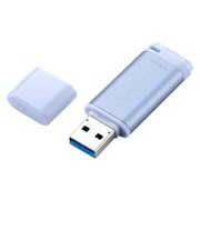 エレコム USBメモリ 128GB キャップ式 USB 3.2 Gen1 読み込み最大150MB/s 暗号化AES256 データ保護ソフト対応 パスワードロック対応 ストラップホール付 ブルー MFRCU3128GBU