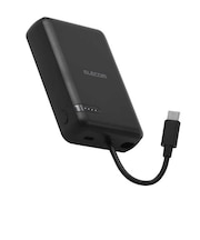 エレコム モバイルバッテリー リチウムイオン電池 10000mAh USB PD 20W USB-C USB-Cケーブル一体 ブラック DEC6310000BK