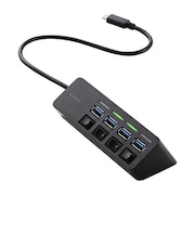 エレコム　USB Type-C ハブ USB3.2 Gen1 USB-A ×4 バスパワー 個別スイッチ マグネット付 ( USB-C ポート搭載 ) ブラック U3HCS040BK