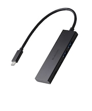 エレコム　USB Type-C ハブ 4ポート 5Gbps 高速 PD 100W ( MacBook iPad Windows 等対応 ) 薄型 USB-C ×2 USB-A ×2 ブラック U3HCH041PBK